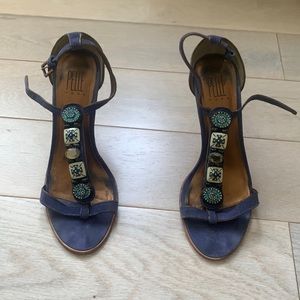 Pelle Moda Embellished Suede Sandals